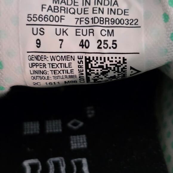 Women's Converse Chuck Taylor All Star Low Gray Mint Polka Dot Lining US 9 - Picture 4 of 4